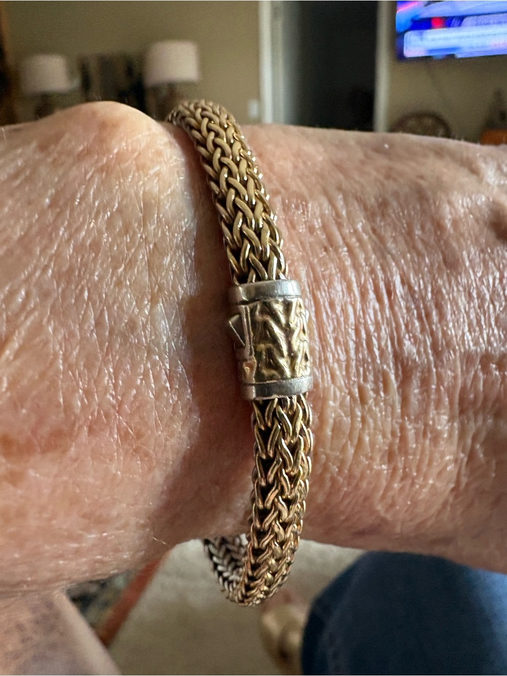 Sterling Silver and Gold Woven Bracelet